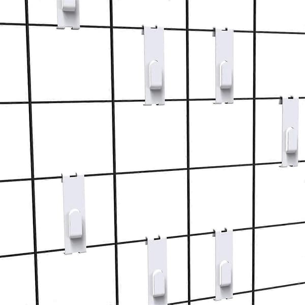 30 stk. Gridwall-kroker, Grid Panel-kroker, Grid Wall-krok, Grid Wall-tilbehør, Wire Grid-krok, Grid-hyllekroker, Hvit