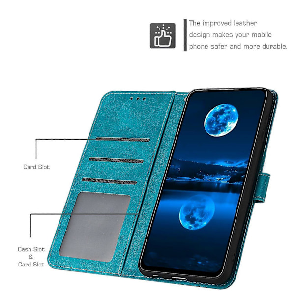 Til Motorola Edge 50 Fusion 5G Etui PU Læder Standpung Stødsikkert Business Telefon Cover Green
