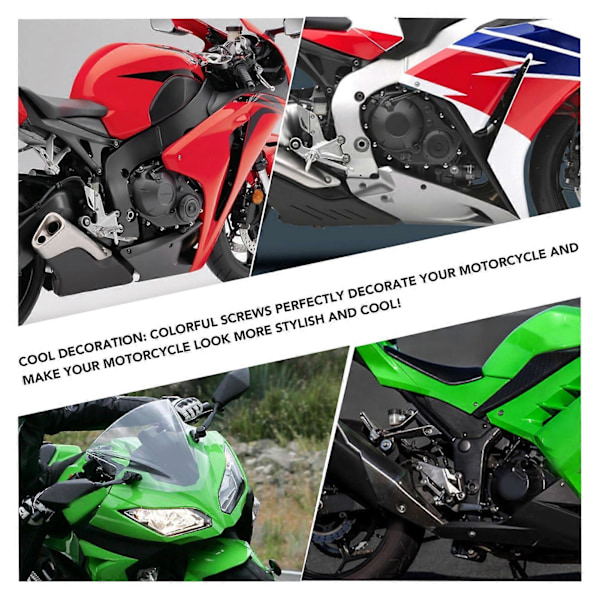 177PCS Motorcykel Kåbe Bolt Kit Farverig M5 M6 Motorcykel Vindskærm Skruer Udskiftning Til SUZUKI GSXR600 GSXR750 Sort