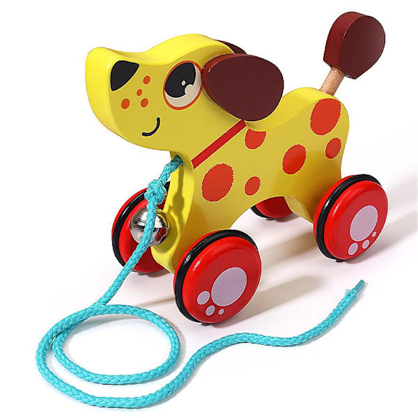 Baby Cartoon Djur Leksaksbil, Trädragande Gåvagn för Småbarn, Utvecklande Leksak för Flickor och Pojkar, Födelsedagspresent Dog