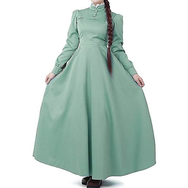 Snabb leverans Sophie Hatter Dress Cosplay Howl's Moving Castle Cosplay Kvinnor Halloween Kostym Lång Klänning S