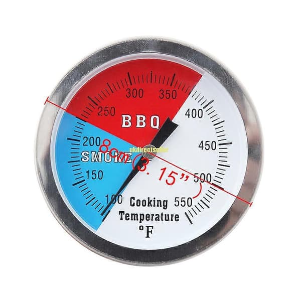 Grilltermometer i rustfritt stål for grillrøykere, temperaturmåler