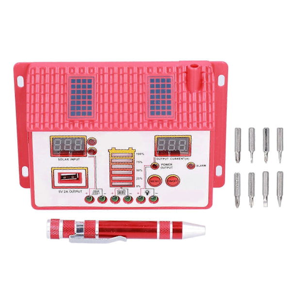 Solarladdningsregulator Husform 12V 24V Automatisk Identifiering LED Digital Display Regulator 10A