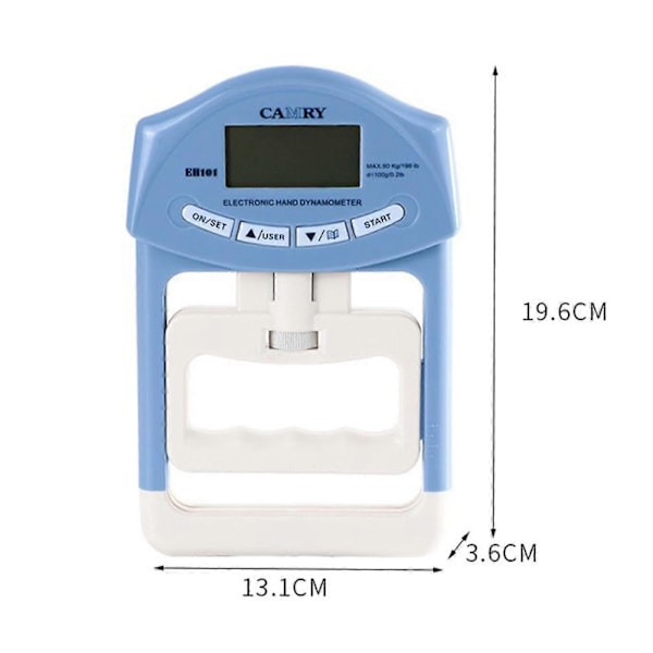 Elektronisk Grip Strength Tester Multifunksjonell Grip Strength Målemeter Blå s202412121084 Blue