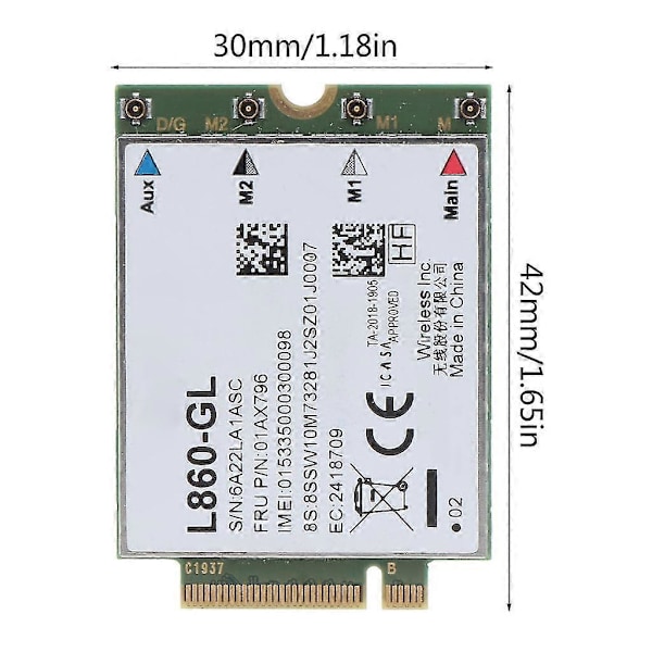4g Modul Fibocom L860-gl Wwan Kort Til Lenovothinkpad X1 Carbon 7. generation, p43