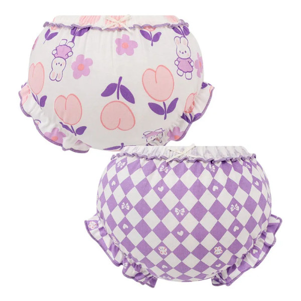 2 st Sommar Baby 100% Bomulls Shorts Barn Kawaii Söta Tecknade Kalsonger PP Byxor 1077CD 13-24M ( 100 )