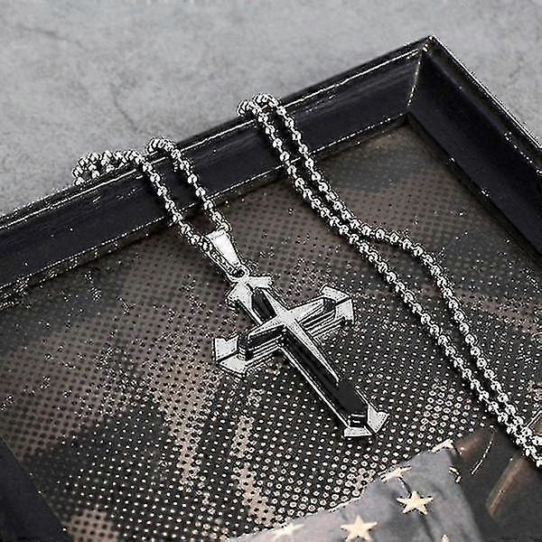 Hienostunut kristillinen amuletti miesten timantiton ristiriipus kaulakoru 925 hopeakaulakoru 18k kultakaulakoru