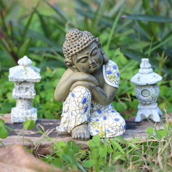 Sovende Buddha Hagedekorasjon Hagedekorasjon Statue Hagedekorasjon-yu