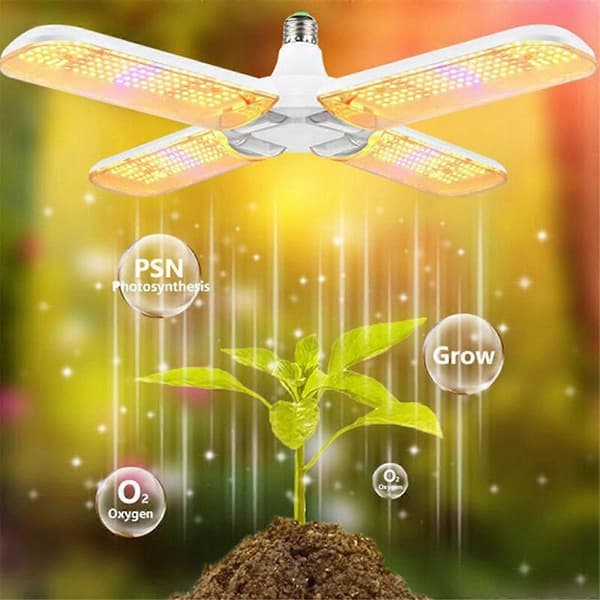 LED Vekstlys Sammenleggbar Phyto Lampe Fullspektrum Pære for Innendørsplanter Blomstring Vekstlamper Hage E27 C