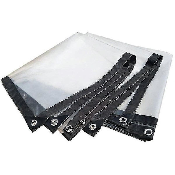 Vanntett presenning med maljer, beskyttende presenning, transparent stoffpresenning, trepresenning, sammenleggbar, plantetak, regnbeskyttelse, Tarpau 2 x 3 m