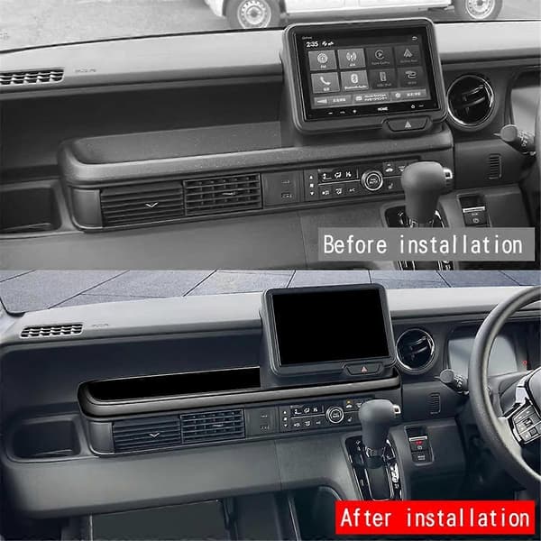 Bil Instrumentbræt Dekorativt Panel Co-Pilot Bakke Hylde Trim Konsol Trim til N-BOX RHD Blank Sort