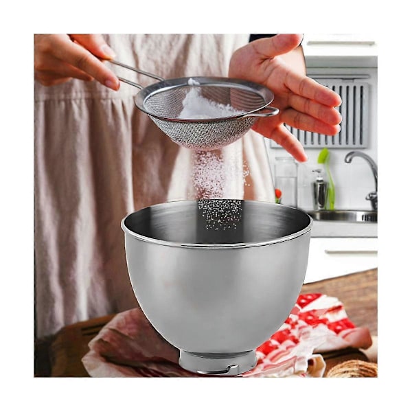 Ruostumattomasta teräksestä valmistettu kulho Classic&Artisan -sarjan 4,5–5 QT kallistuspäiselle sekoittimelle, 5 litraa 304 ruostumatonta terästä