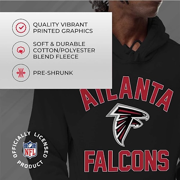 Team Fan Apparel NFL Huvtröja för vuxna - Polyester, ull och bomullsblend - Håll dig varm och representera din teams stil style 5 L