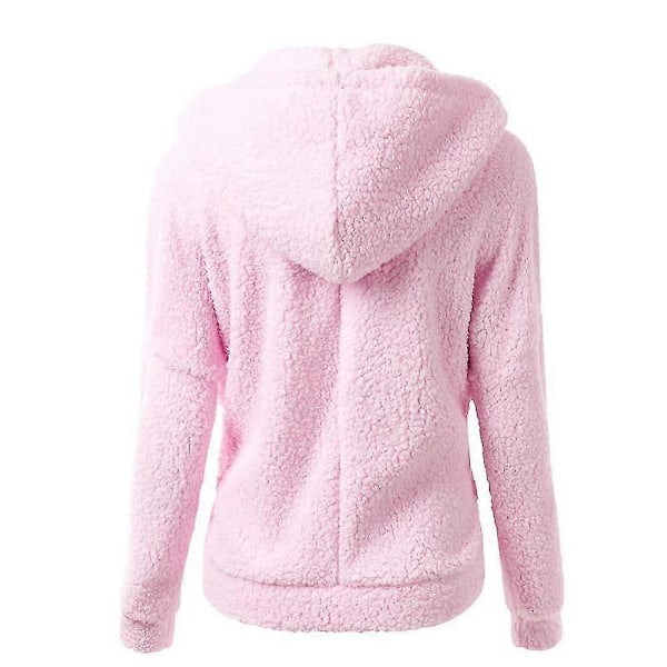 Dame Hættetrøje Sweater Frakke Vinter Varm Uld Lynlås Frakke Langærmet Overtøj