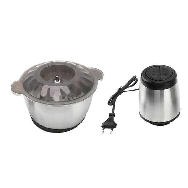 Elektrisk kjøttkvern i rustfritt stål, 2L, 8000RPM, 200W, Multifunksjonell Mini Elektrisk Matkutter