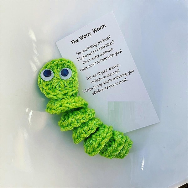 Handgjord Emotionell Stöd Ångestmask Gåva, Virkad Ångestmask Inspirerande Omtanke, Söt Stickad Gåva C