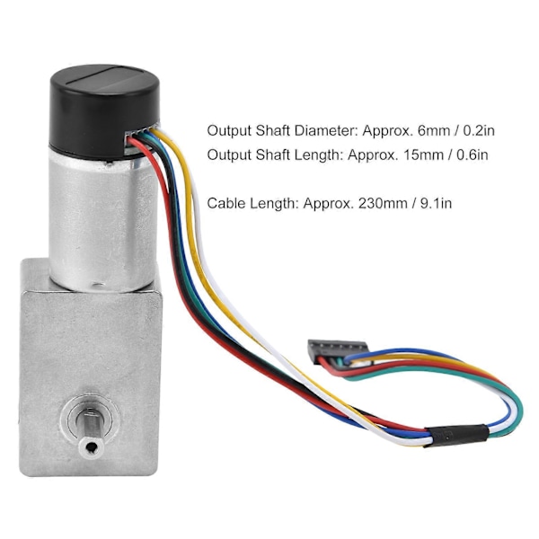 DC Snäckväxelmotor 15mm Dubbelaxel Hastighetsreducerande Drivenhet med Encoder JGY?370DC12V 40RPM