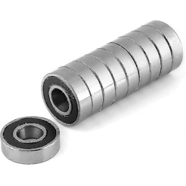 10 stk. dype høyhastighets spor kulelager gummi forseglet 12x28x8mm