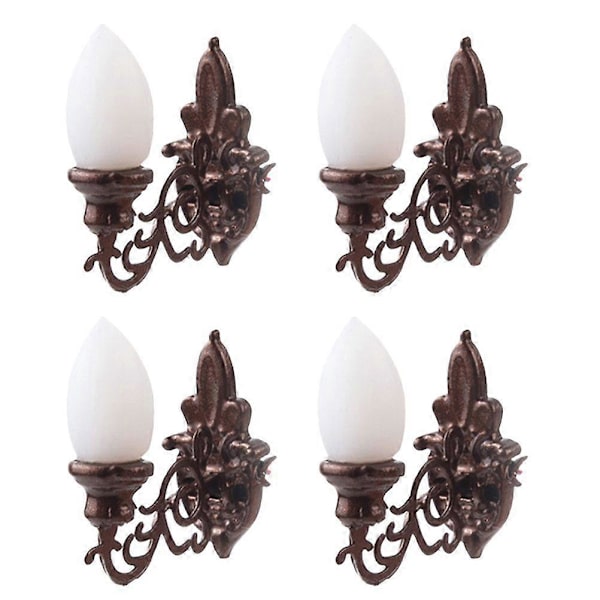 4 stk. simulerte vegglamper, mini lysende vegglampe, DIY-materialer for sandbord