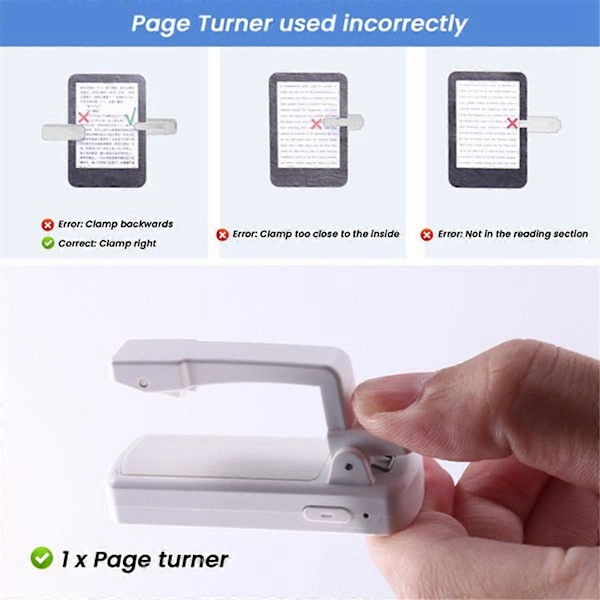 Fjernbetjening Sidevender Ring til Paperwhite, Bluetooth E-Reader Controller, Kamerastyring D07 Pro