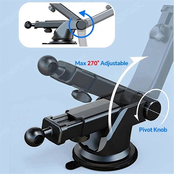 5 stk. Bil Teleskopisk Lang Arm Stativ Kule Sugekopp Base Telefonholder for OBDPEAK T20 og T30 Bil DVR Kamera