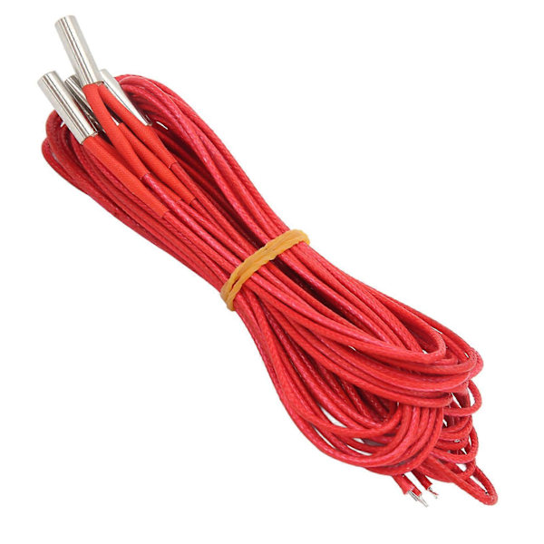 5 stk. Varmelegeme Patron DC 24V 40W Rustfrit Stål 6x20mm Tilbehør til 3D Printer 1.5m / 4.92ft