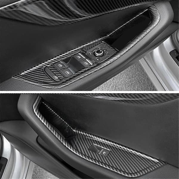 for A4L/A5 2017-2022 Innvendig Dør Vindusglass Bryter Knapp Armlene Panel Deksel Klistremerke Trim