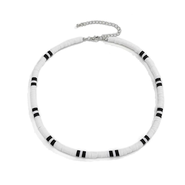 Herrhalsband Svart Vit Tvåfärgad Polymerlera Retro Pärlhalsband Casual Bohemia Nyckelbenshalsband Mode Smycken