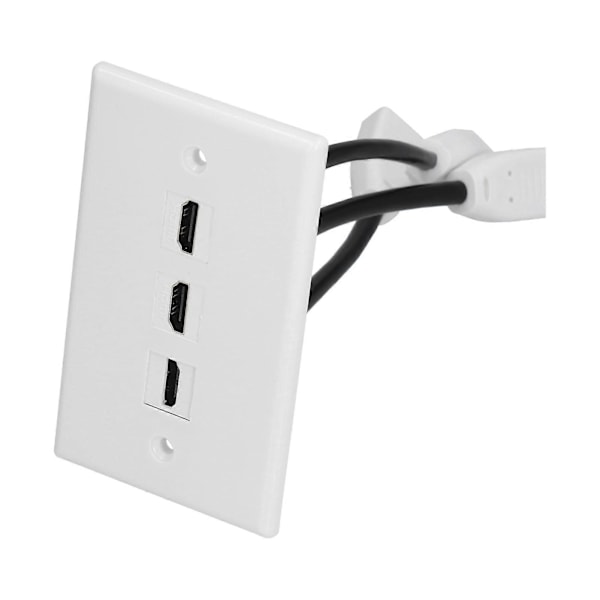 3 Portar 4K Väggplatta ABS Multiport Slitstark Tålig Åtsittande Videoväggpanel