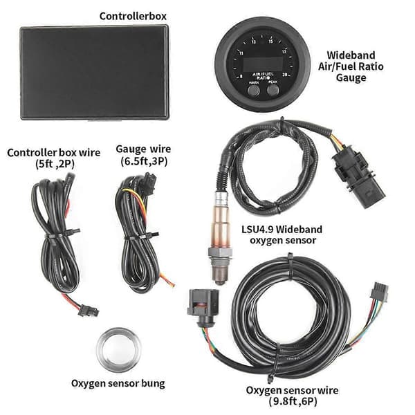 52mm Luft/Bränsleförhållande Mätare LED Digital Display med Bredband O2 Syresensor 06J906262AA
