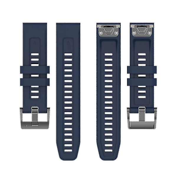 Silikonarmbånd 26 mm for Garmin Fenix 7x/6x/5x klokke Midnight blue