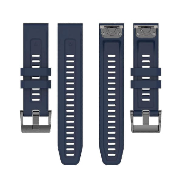 Silikonarmbånd 26mm til Garmin Fenix 7x/6x/5x Urrem Loop Armbånd Midnight blue