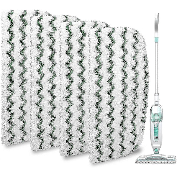 4-pak Udskiftningspuder til Shark dampmoppe S1000 S1000a S1000c S1000wm S1001c Mikrofiber Skrubbe Dampmoppepude