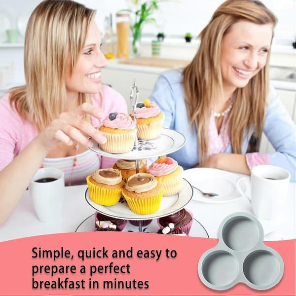 1 st återanvändbar silikonform för airfryer, 3-håls äggform