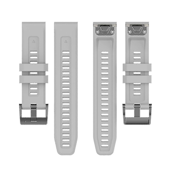 Silikonarmbånd 26 mm for Garmin Fenix 7x/6x/5x klokke Gray