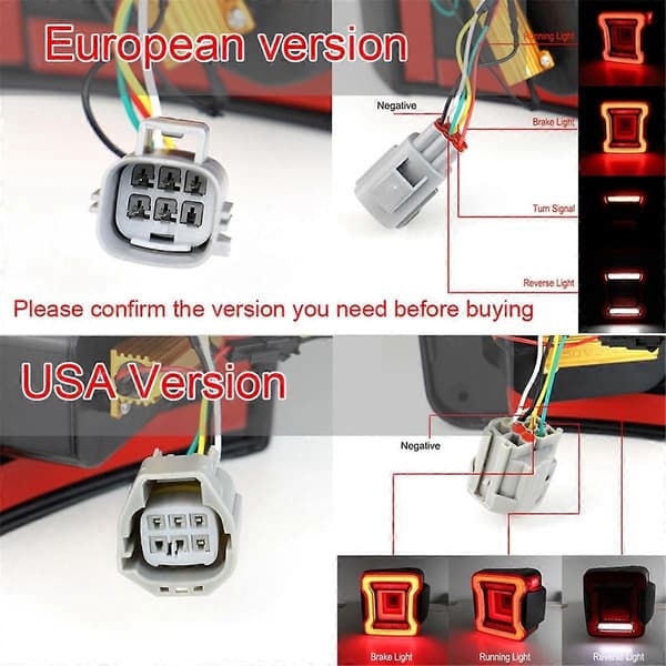 LED Baklykter Erstatning Bil Baklykter Montering for Wrangler JK 2007-2017 Europeisk Versjon