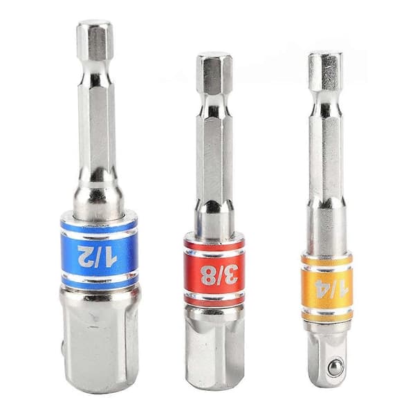 3 stk/sett sekskantborbitsadapter driv elektrisk slagtrekker 1/4in 3/8in 1/2in Type B