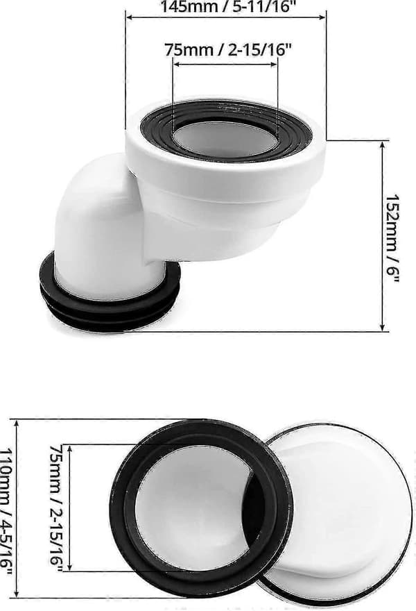 100mm Toalett Offset Pan Connector PVC Avloppsrörskoppling