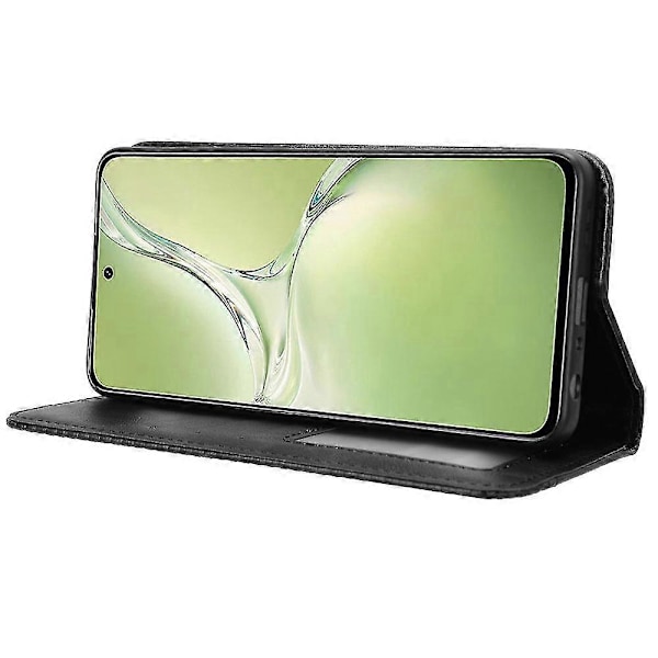 Til Oppo K12x 5G/ OnePlus Nord CE 4 Lite 5G Stand Case Magnetisk Lukning Læder Telefon Cover Black