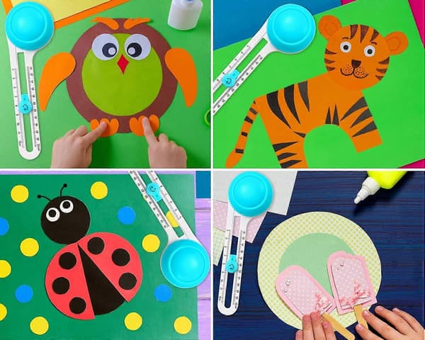 Sirkelkutter, sirkulær roterende kutter for papirhåndverk og scrapbooking (inkludert 3 blader)