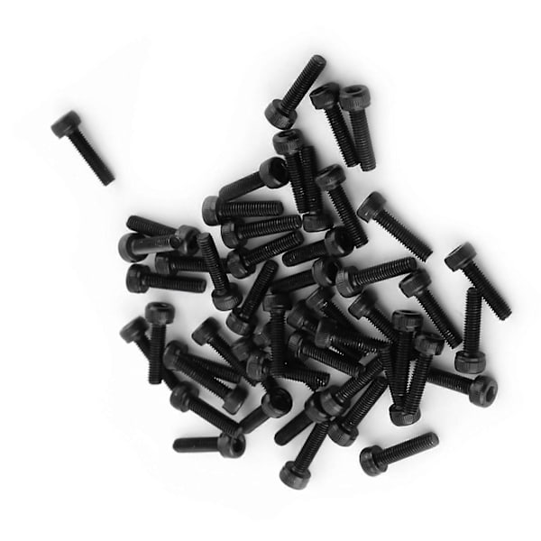 M3 Musta Kuusiokoloruuvinuppi Ruuvisarja (M3*12mm, Täyskierteinen, 50kpl)