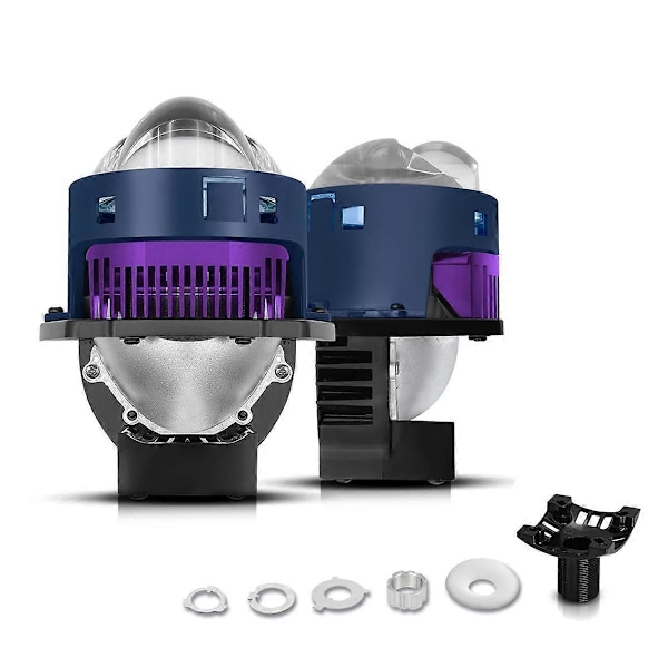 3 Tum Strålkastare Laserlins Hög+Låg Beam Bi LED Dimljus Projektor Universal H4 H7 9005 9006 Dimlampa 6000K Vit