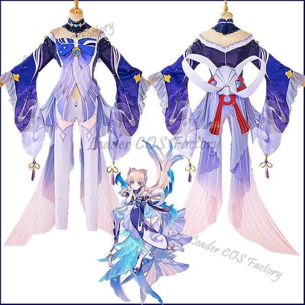 Leadercos Game Genshin Impact Sangonomiyakokomi Cosplay Kostym Kokomi Peruk Halloween Kostym Comic Con Rollspel Anime Cosplay XS