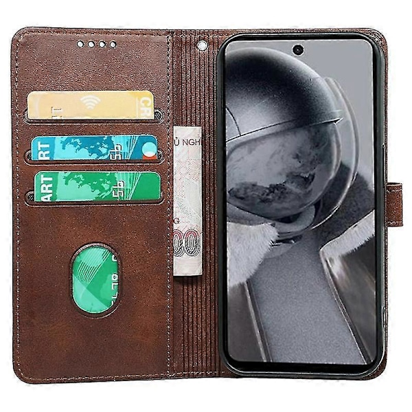 Telefonfodral för HMD Pulse Läderfodral Brown