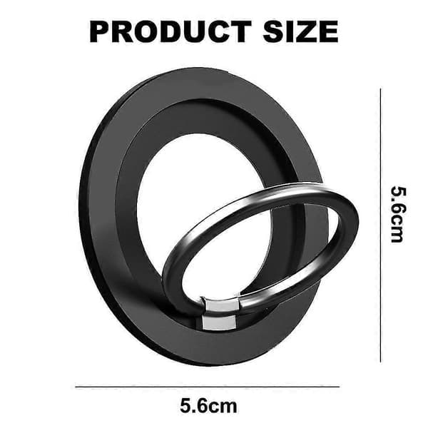 Magnetisk Mobiltelefon Ringholder - Magnetisk Ringholder, Magnet Ring Grip black