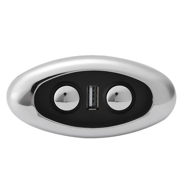 LED Bakgrunnsbelysning 2 Knapper Elektrisk Sofahåndkontroll Bryter Sofakontroller med USB-port Inngang 12-29V USB Utgang 5V2A