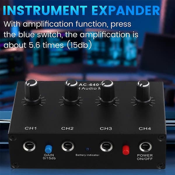 AC-6401 Mikrofon Kondensator Ljudkort PC Dator Audio USB Elgitarr Live Sändning Inspelning Ljudkort
