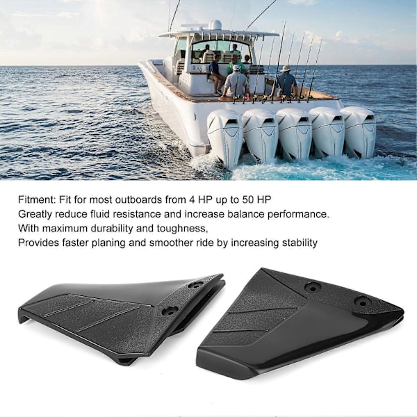 Par Små Hydrofoil Båt Motor Stabilisator Motor Komponenter for 4?50HK Utenbordsmotor med Bolt Mutter