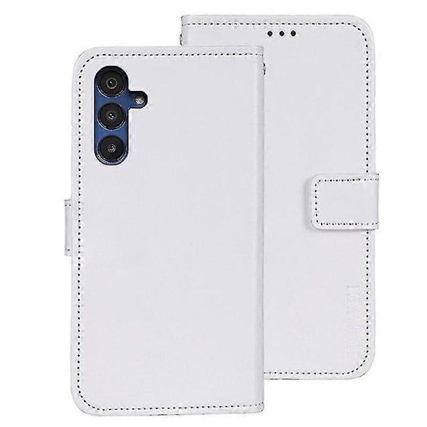 Passer til Samsung Galaxy A15 5G Etui Crazy Horse Tekstur Læder Wallet Cover-C6 White