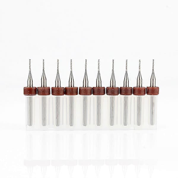 10 Carbide Bor 0.8mm Wolframstål Blad CNC/PCB Graveringsbit Verktøy